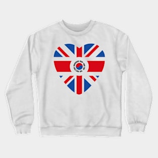 British Korean Multinational Patriot Flag (Heart) Crewneck Sweatshirt